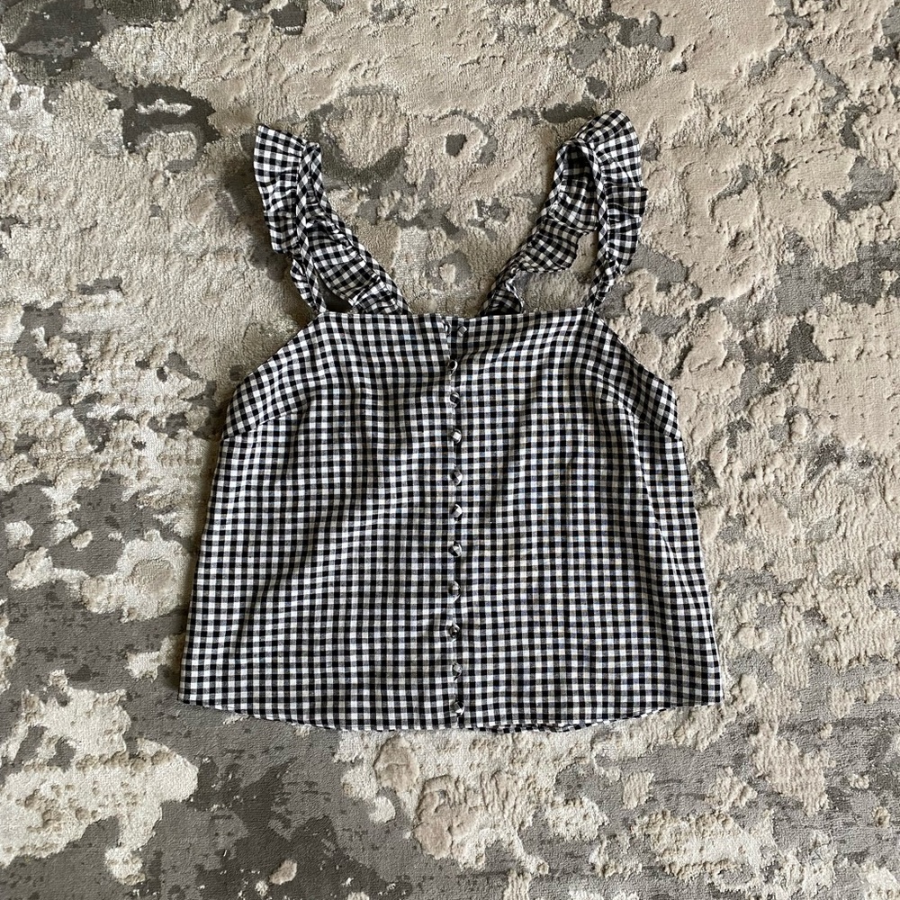 NEW Madewell Black and White Gingham Blouse